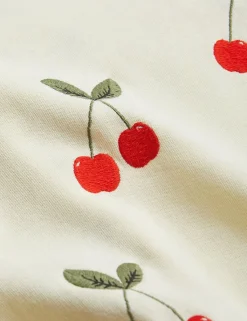 Cherry Broderad Sweatshirt Offwhite