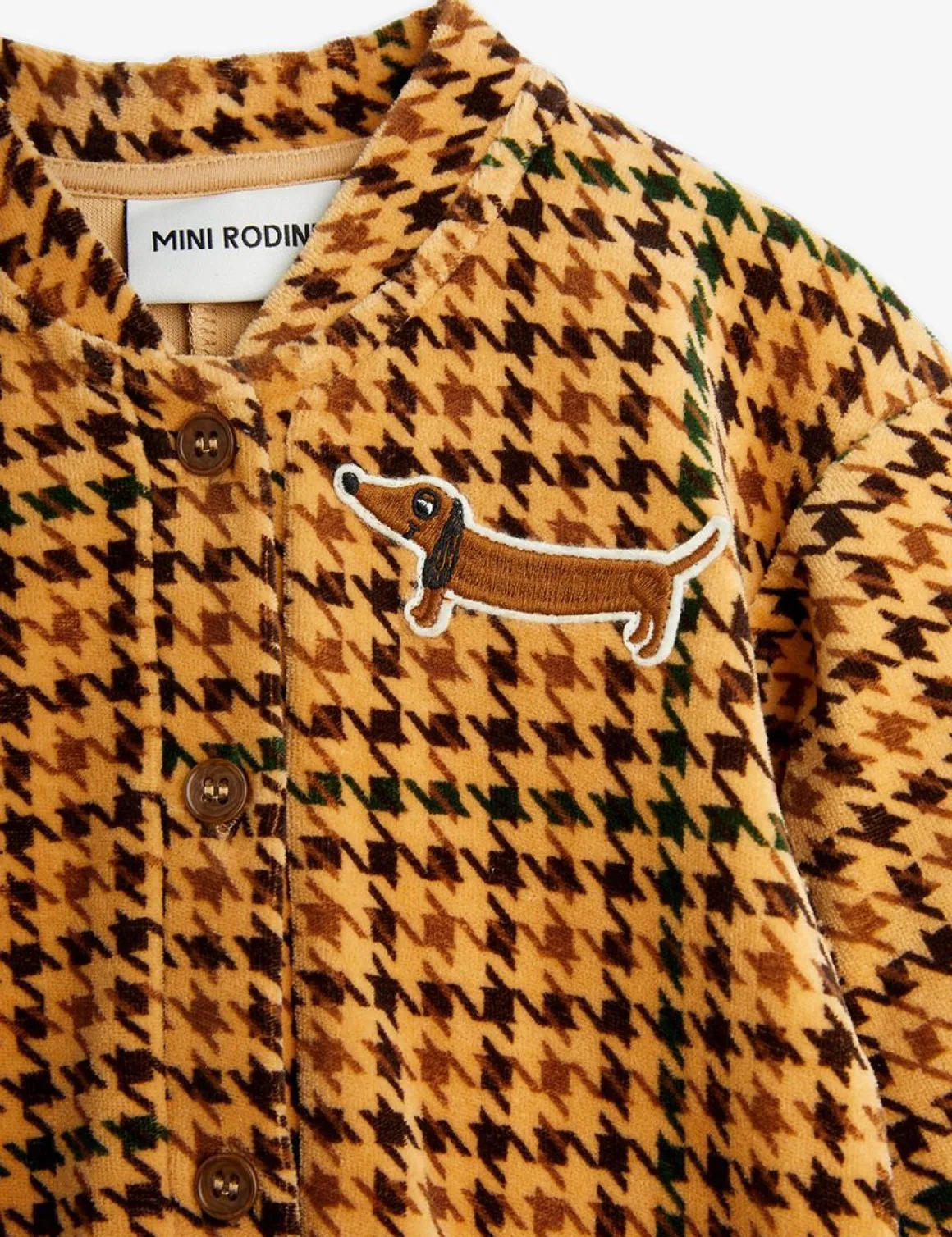 Dog Broderad Velourjumpsuit för Baby