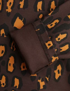 Leopard Borstad Långärmad T-shirt