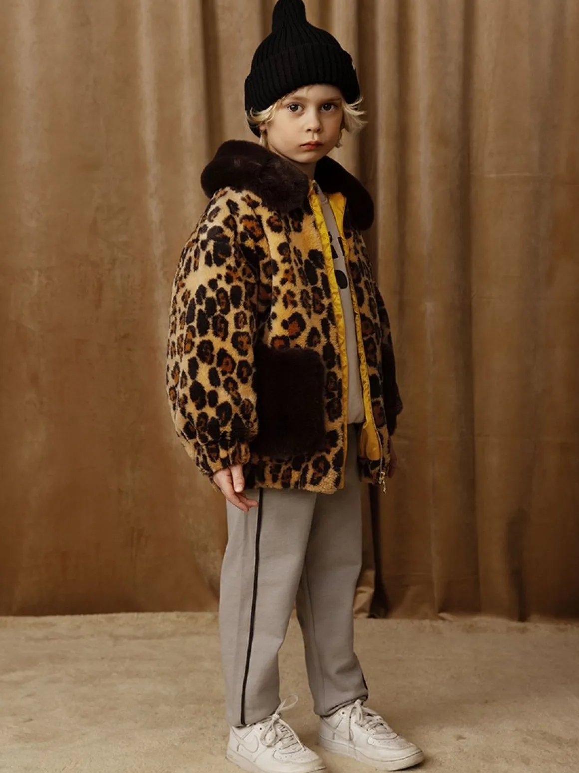 Leopard Fuskpälsjacka
