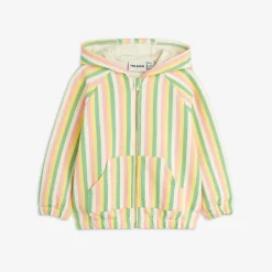 Pastel Stripe Hoodie med Dragkedja