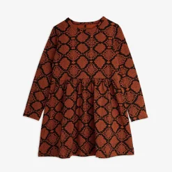 Snakeskin Klänning Brun