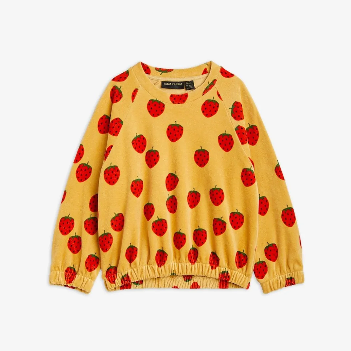 Strawberries Velour Sweatshirt Beige