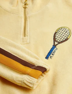 Tennis Broderad Half Zip Sweatshirt